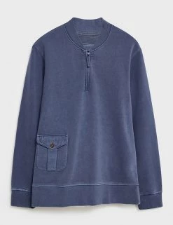 White Stuff Men's Jumpers Pure Cotton Half Zip Sweatshirt -New In Mens Store SD 10 T19 1717 E0 X EC 90