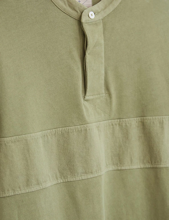 White Stuff Men's Rugby Shirts Pure Cotton Grandad Collar Rugby Shirt 6 White Stuff Men's Rugby Shirts Pure Cotton Grandad Collar Rugby Shirt - Image 6