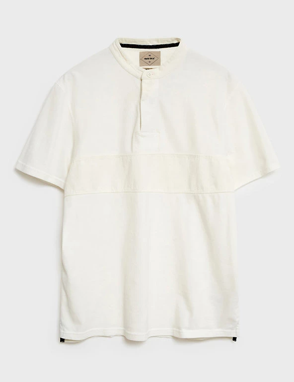 White Stuff Men's Rugby Shirts Pure Cotton Grandad Collar Rugby Shirt 8 White Stuff Men's Rugby Shirts Pure Cotton Grandad Collar Rugby Shirt - Image 8