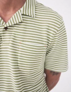 White Stuff Men's Polo Shirts Pure Cotton Striped Revere Polo Shirt -New In Mens Store SD 10 T19 1740 J4 X EC 1