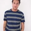 White Stuff Men's T-shirts Pure Cotton Striped Crew Neck T-Shirt