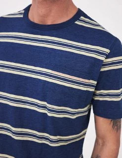 White Stuff Men's T-shirts Pure Cotton Striped Crew Neck T-Shirt -New In Mens Store SD 10 T19 1743 XU X EC 1