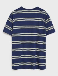 White Stuff Men's T-shirts Pure Cotton Striped Crew Neck T-Shirt -New In Mens Store SD 10 T19 1743 XU X EC 3