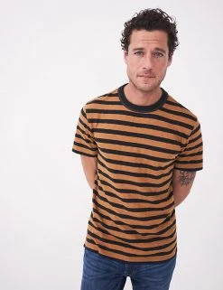 White Stuff Men's T-shirts Pure Cotton Striped Crew Neck T-Shirt