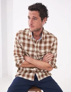 White Stuff Men's T-shirts Pure Cotton Check Shirt