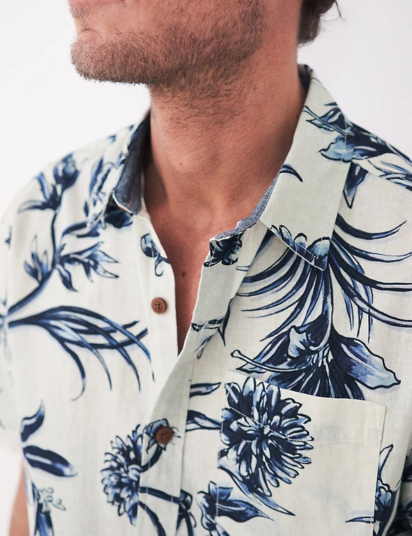 White Stuff Casual Shirts Linen Blend Floral Shirt 3 White Stuff Casual Shirts Linen Blend Floral Shirt - Image 3