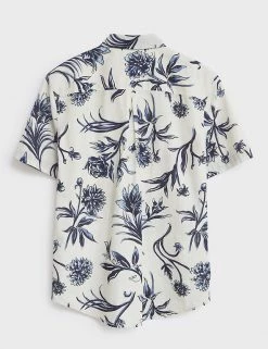 White Stuff Casual Shirts Linen Blend Floral Shirt 10 White Stuff Casual Shirts Linen Blend Floral Shirt -New In Mens Store SD 10 T19 1790 E4 X EC 3