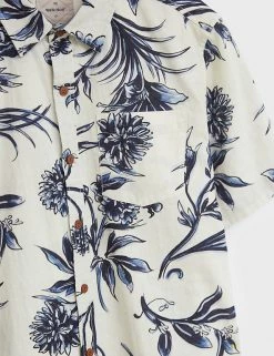 White Stuff Casual Shirts Linen Blend Floral Shirt 11 White Stuff Casual Shirts Linen Blend Floral Shirt -New In Mens Store SD 10 T19 1790 E4 X EC 4