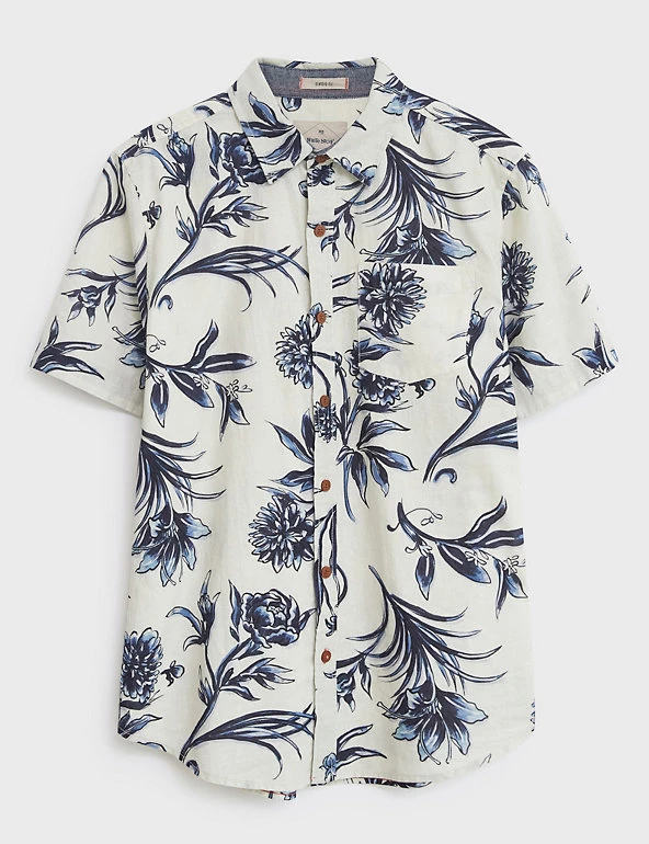 White Stuff Casual Shirts Linen Blend Floral Shirt 2 White Stuff Casual Shirts Linen Blend Floral Shirt - Image 2