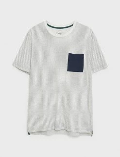 White Stuff Men's T-shirts Pure Cotton Geometric T-Shirt -New In Mens Store SD 10 T19 1802 NZ X EC 90