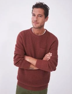 White Stuff Men's Jumpers Lambswool Rich Textured Crew Neck Jumper