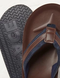 FatFace Men's Shoes Leather Flip Flops -New In Mens Store SD 10 T19 2302 N0 X EC 2