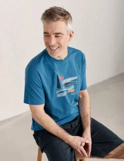 Seasalt Cornwall Men's T-shirts Organic Cotton Crew Neck Graphic T-Shirt