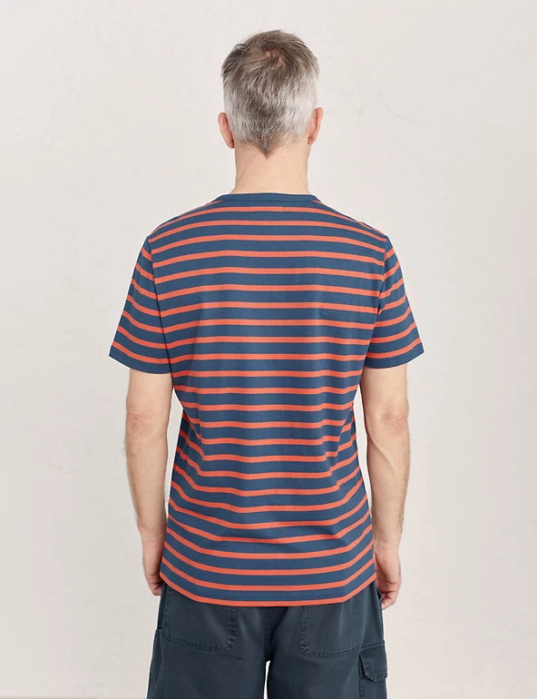 Seasalt Cornwall Men's T-shirts Organic Cotton Crew Neck Striped T-Shirt 4 Seasalt Cornwall Men's T-shirts Organic Cotton Crew Neck Striped T-Shirt - Image 4