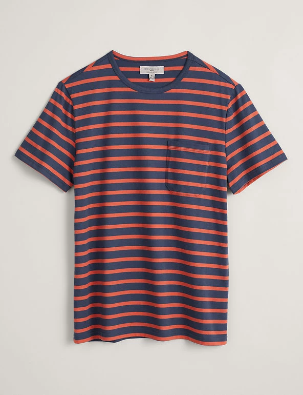 Seasalt Cornwall Men's T-shirts Organic Cotton Crew Neck Striped T-Shirt 2 Seasalt Cornwall Men's T-shirts Organic Cotton Crew Neck Striped T-Shirt - Image 2