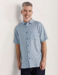 Seasalt Cornwall Men's Shirts Pure Linen Printed Shirt -New In Mens Store SD 10 T19 2407 E4 X EC 0