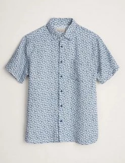 Seasalt Cornwall Men's Shirts Pure Linen Printed Shirt -New In Mens Store SD 10 T19 2407 E4 X EC 90