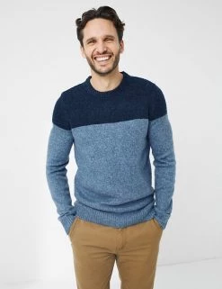 FatFace Men's Jumpers Colour Block Crew Neck Jumper With Wool -New In Mens Store SD 10 T19 6323 F4 X EC 0