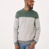 FatFace Men's Jumpers Colour Block Crew Neck Jumper With Wool
