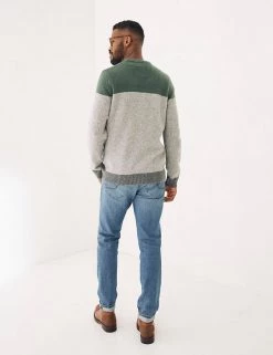 FatFace Men's Jumpers Colour Block Crew Neck Jumper With Wool -New In Mens Store SD 10 T19 6323 J4 X EC 2