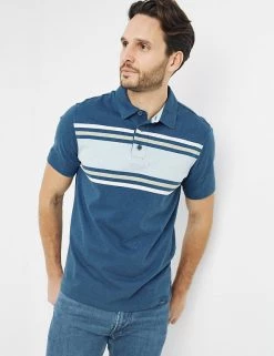 FatFace Men's Polo Shirts Pure Cotton Striped Polo Shirt