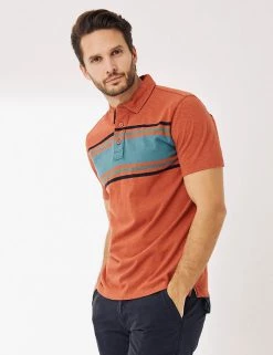 FatFace Men's Polo Shirts Pure Cotton Striped Polo Shirt -New In Mens Store SD 10 T19 6353 P4 X EC 0