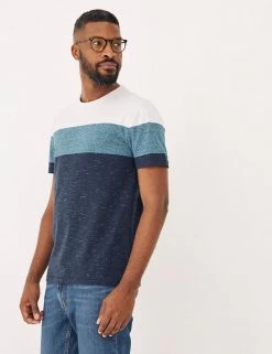 FatFace Men's T-shirts Pure Cotton Striped T-Shirt