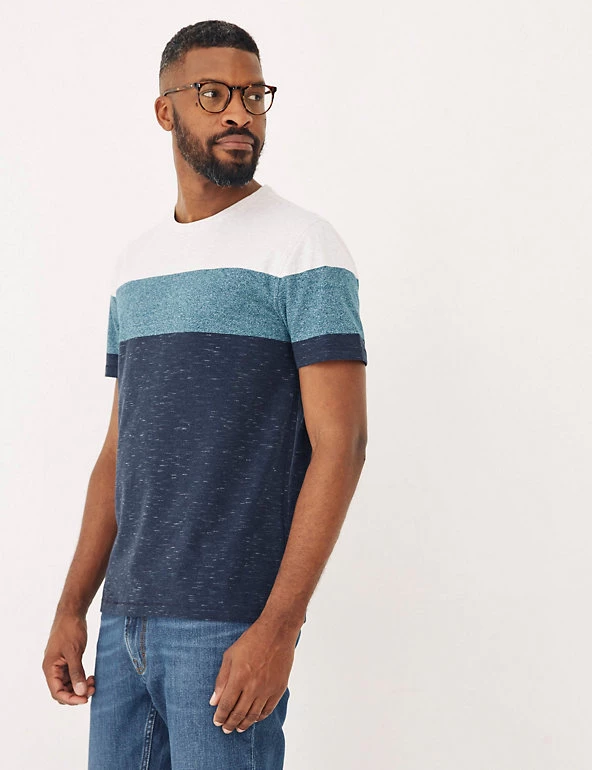 FatFace Men's T-shirts Pure Cotton Striped T-Shirt 1 FatFace Men's T-shirts Pure Cotton Striped T-Shirt