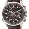 Men's Watches Citizen Red Arrows World Time Leather Chronograph Watch