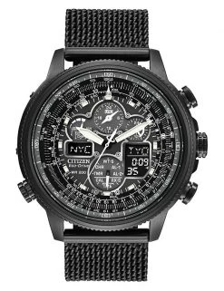 Men's Watches Citizen Navihawk World Time Stainless Steel Chronograph Watch
