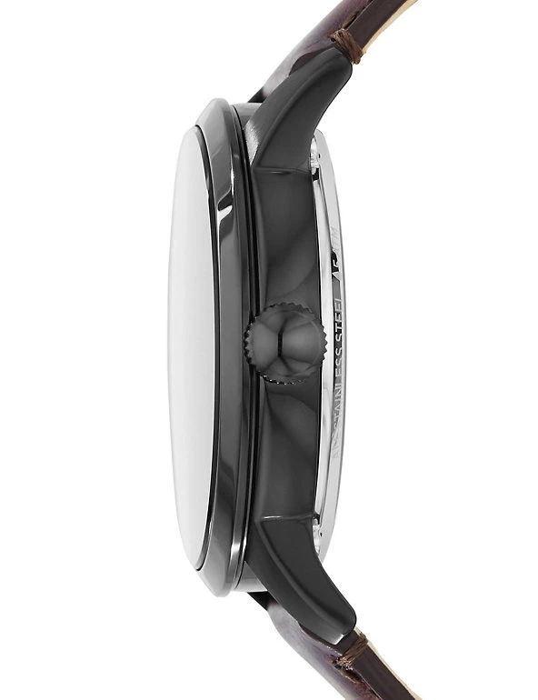 Men's Watches Fossil Townsman Automatic Brown Leather Watch 3 Men's Watches Fossil Townsman Automatic Brown Leather Watch - Image 3