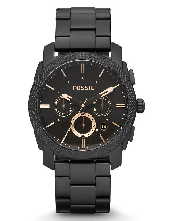 Men's Watches Fossil Machine Black Stainless Steel Chronograph Watch 1 Men's Watches Fossil Machine Black Stainless Steel Chronograph Watch
