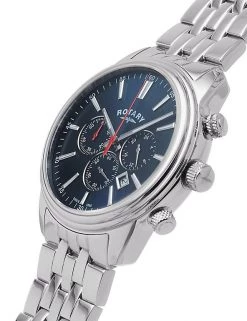 Men's Watches Rotary Oxford Silver Stainless Steel Chronograph Watch -New In Mens Store SD 10 T55 7731 E6 X EC 2