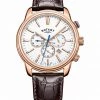 Men's Watches Rotary Oxford Brown Leather Chronograph Watch