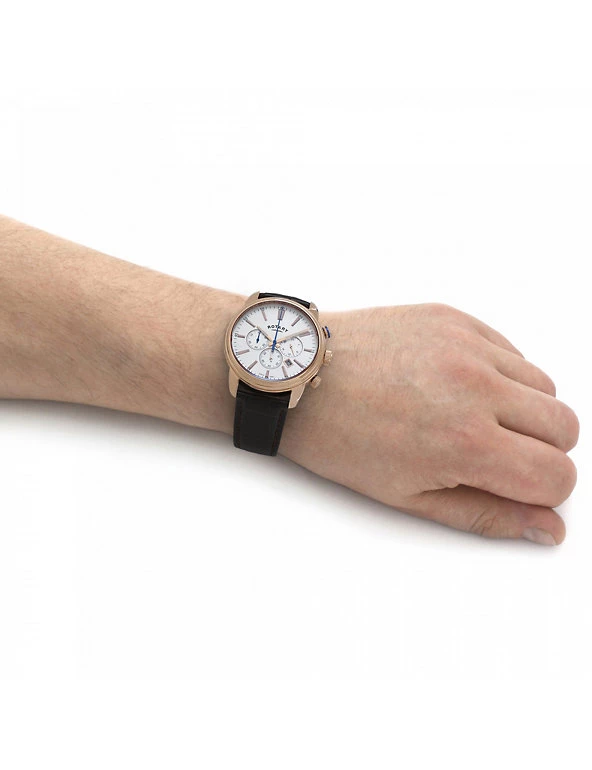 Men's Watches Rotary Oxford Brown Leather Chronograph Watch 5 Men's Watches Rotary Oxford Brown Leather Chronograph Watch - Image 5