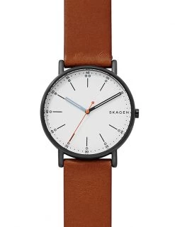 Men's Watches Skagen Signatur Classic Brown Leather Watch