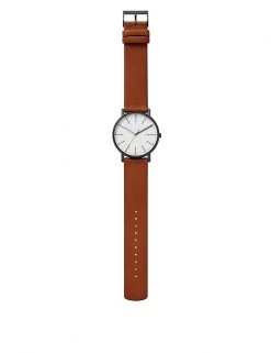 Men's Watches Skagen Signatur Classic Brown Leather Watch -New In Mens Store SD 10 T55 7733 Z4 X EC 1