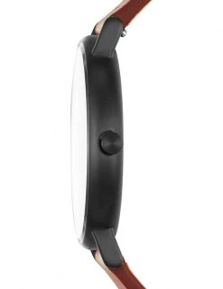 Men's Watches Skagen Signatur Classic Brown Leather Watch -New In Mens Store SD 10 T55 7733 Z4 X EC 2