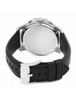 Men's Watches Fossil Grant Black Leather Chronograph Watch -New In Mens Store SD 10 T55 7735 Y4 X EC 1