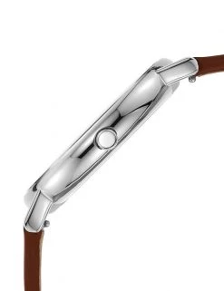 Men's Watches Skagen Signatur Brown Leather Watch -New In Mens Store SD 10 T55 7736 E4 X EC 3