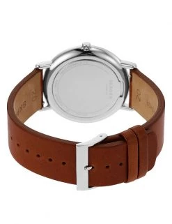 Men's Watches Skagen Signatur Brown Leather Watch -New In Mens Store SD 10 T55 7736 E4 X EC 4