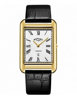Men's Watches Rotary Cambridge Black Leather Watch