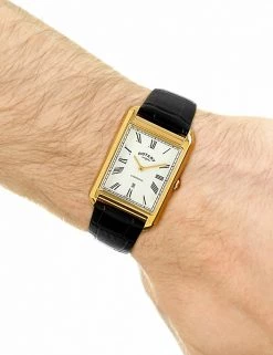 Men's Watches Rotary Cambridge Black Leather Watch -New In Mens Store SD 10 T55 7740 S4 X EC 4