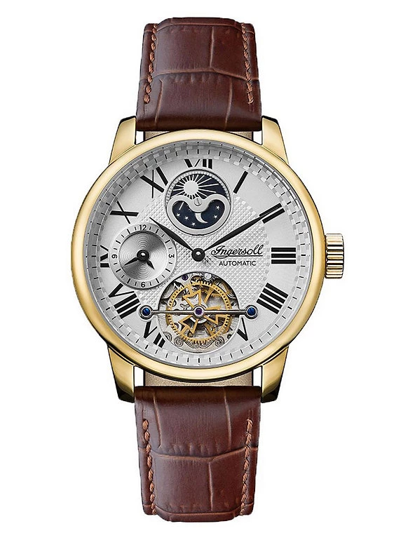 Men's Watches Ingersoll Riff Brown Leather Automatic Watch 1 Men's Watches Ingersoll Riff Brown Leather Automatic Watch