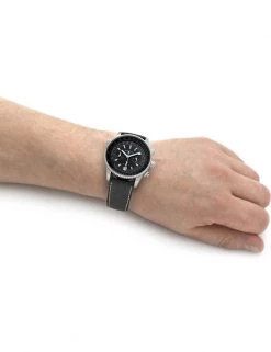 Men's Watches Rotary Hero Black Leather Chronograph Watch -New In Mens Store SD 10 T55 7754 Y4 X EC 1