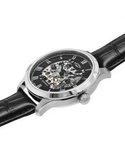 Men's Watches Rotary Greenwich Black Leather Automatic Watch -New In Mens Store SD 10 T55 7765 Y4 X EC 2