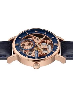 Men's Watches Ingersoll Herald Blue Leather Automatic Watch -New In Mens Store SD 10 T55 7774 E6 X EC 3