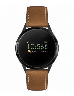 Men's Watches Reflex Active Series 4 Brown Leather Smartwatch