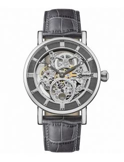 Men's Watches Ingersoll Herald Grey Leather Automatic Watch