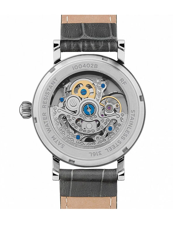 Men's Watches Ingersoll Herald Grey Leather Automatic Watch 2 Men's Watches Ingersoll Herald Grey Leather Automatic Watch - Image 2